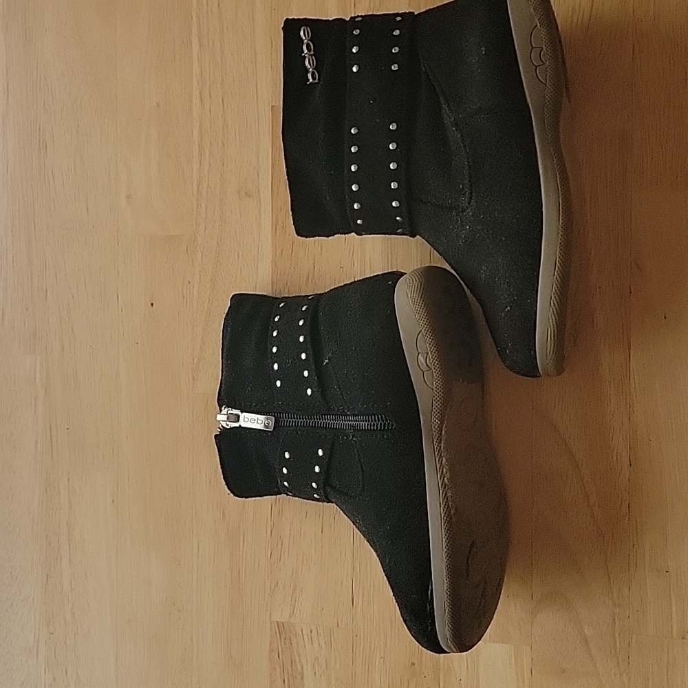 Toddler Girl's Black Faux Suede Ankle Boot Size 9